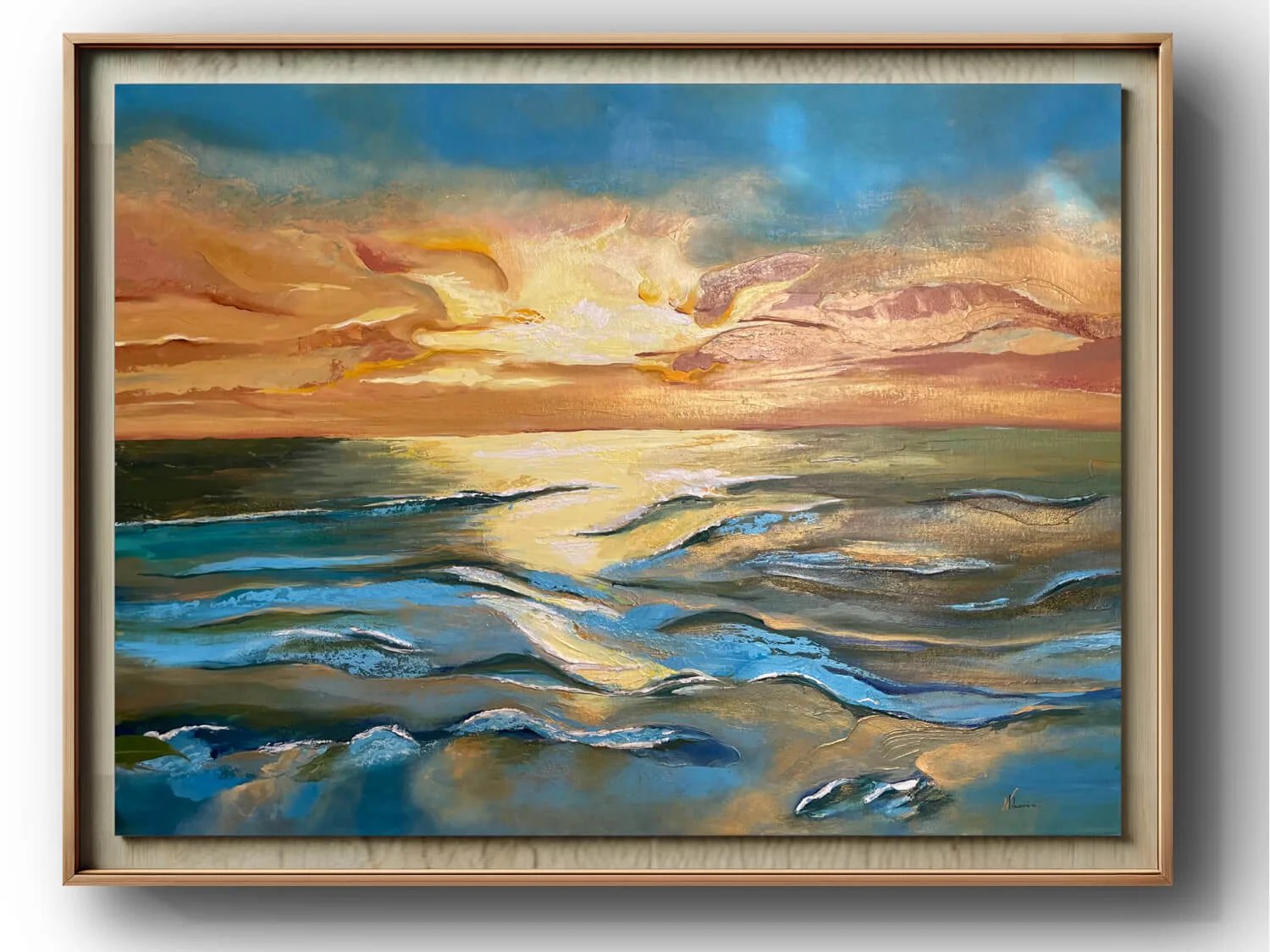 Amber Glow original acrylic painting by Nini Mzhavia